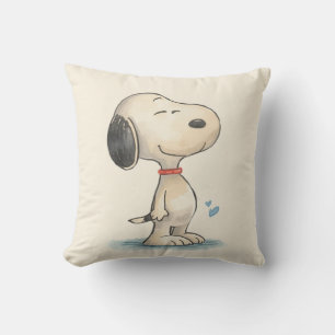 Cojín Decorativo Ilustración de perro Beagle en acuarela adorable