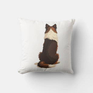 Cojín Decorativo Ilustración de perro Border Collie vintage desde a