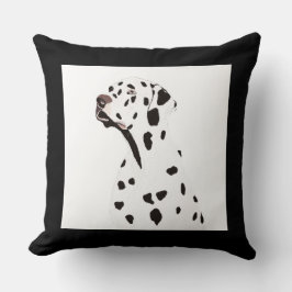 Cojín Decorativo Ilustracion de perro dálmata negro/blanco