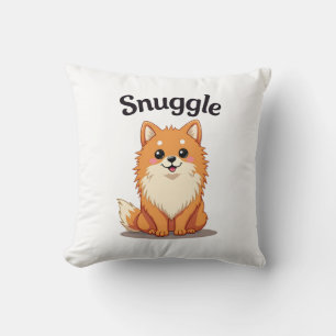Cojín Decorativo Ilustración de perro lindo Pomerania Snuggle Vinta