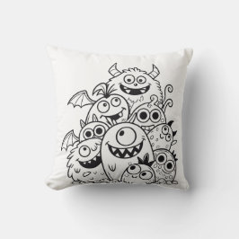 Cojín Decorativo Ilustracion de personajes monstruosos de personali