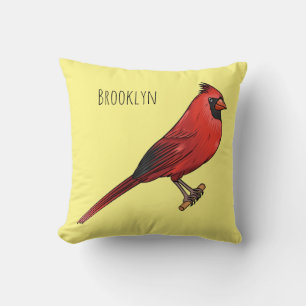 Cojín Decorativo Ilustracion de personalizado de aves cardinales de