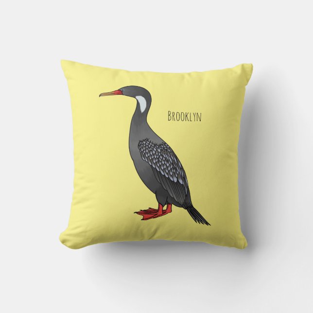 Cojín Decorativo Ilustracion de personalizado de aves cormoranes de (Anverso)