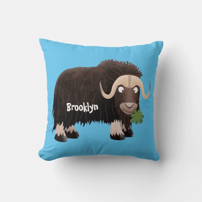 Cojín Decorativo Ilustracion de personalizado de buey hongo (Anverso)