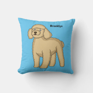 Cojín Decorativo Ilustracion de personalizado de caniche marrón fel