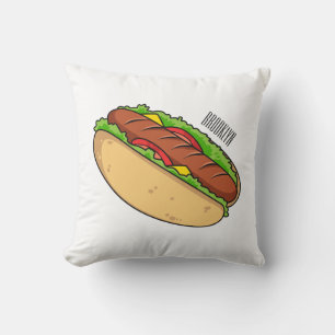 Cojín Decorativo Ilustracion de personalizado de hot dog