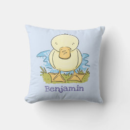 Cojín Decorativo Ilustracion de personalizado de pato amarillo ador