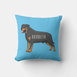 Cojín Decorativo Ilustracion de personalizado de perro de Rottweile