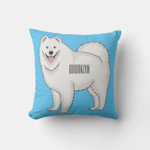 Cojín Decorativo Ilustracion de personalizado de perro de Samoyed