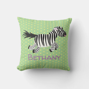 Cojín Decorativo Ilustracion de personalizado de zebra graciosa