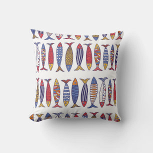 Cojín Decorativo Ilustracion De Pescado Cuto: Niños De Fondo Sin Pe