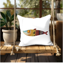 Ilustracion de pescado divertido arte decorativo