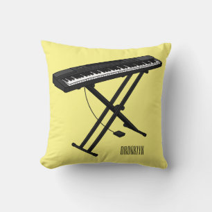 Cojín Decorativo Ilustracion de piano personalizado de teclado