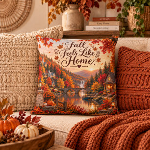 Cojín Decorativo Ilustración de sentimientos rústicos de otoño como