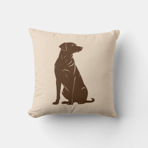 Cojín Decorativo Ilustración de silueta de labrador negro