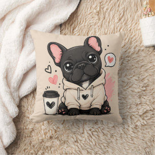 Cojín Decorativo Ilustración de sudadera con capucha de Bulldog Fra