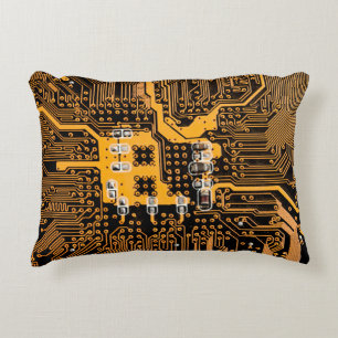 Cojín Decorativo Ilustración de textura de microesquema,microchip,r