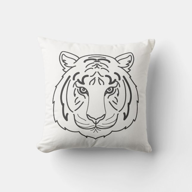 Cojín Decorativo Ilustracion de tigres (Anverso)