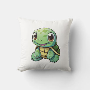 Cojín Decorativo Ilustración de tortuga de dibujos animados