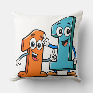 Cojín Decorativo Ilustración de vector de mascota de dibujos animad