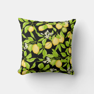 Cojín Decorativo Ilustracion de vintage de rama de árbol limón