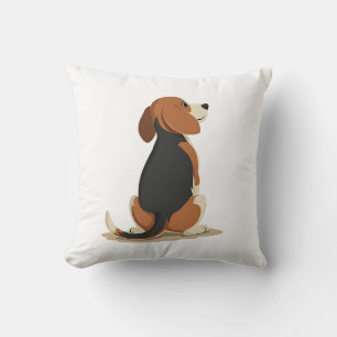 Cojín Decorativo Ilustración de vista trasera de perro Beagle vinta