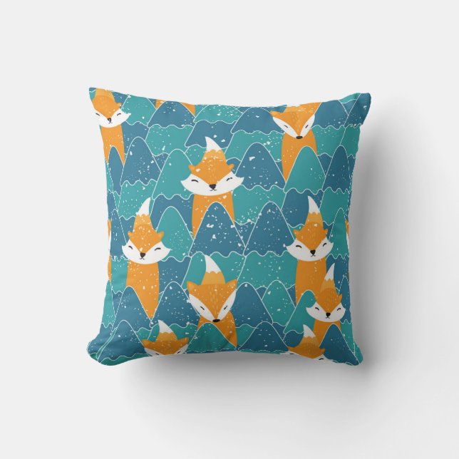 Cojín Decorativo Ilustracion de zorros de época (Anverso)