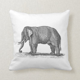 Cojín Decorativo Ilustracion del elefante de los 1800s del vintage