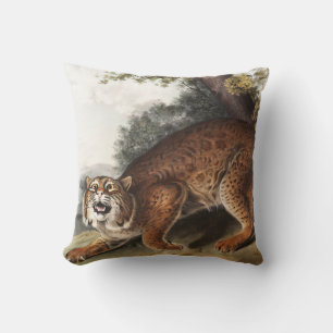 Cojín Decorativo Ilustracion del gato salvaje estadounidense (Lynx 