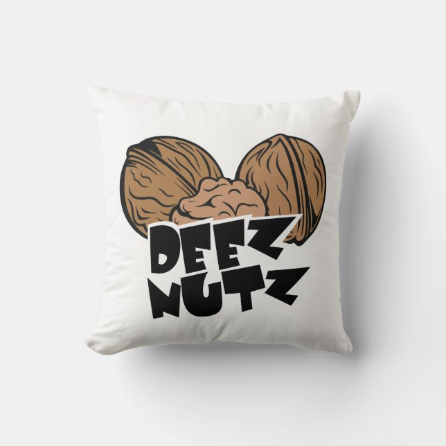Cojín Decorativo Ilustracion divertido de Deez Nutz (Anverso)
