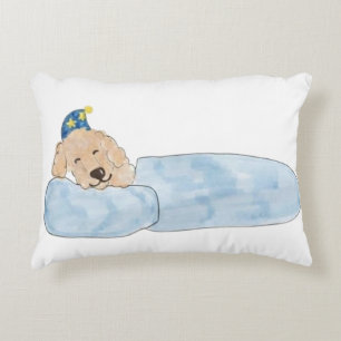 Cojín Decorativo Ilustración en acuarela de adorable perro durmiend
