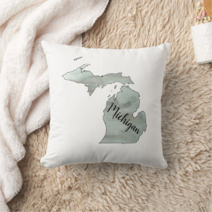 Cojín Decorativo Ilustracion Estatal de Michigan