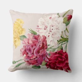 Cojín Decorativo Ilustración floral de clavel vintage