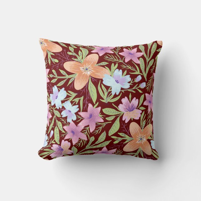Cojín Decorativo Ilustracion floral Pastel (Anverso)