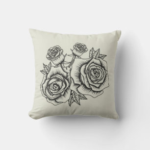 Cojín Decorativo Ilustracion floral vintage de una flor Rosa