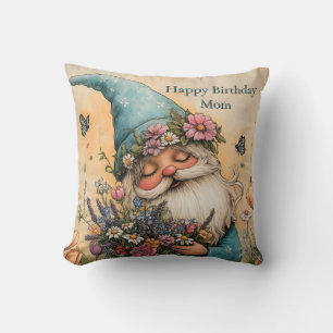 Cojín Decorativo Ilustracion Gnome de flor de personalizable
