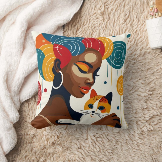 Cojín Decorativo Ilustracion gráfico de Cat Lady (Manta)