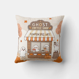 Cojín Decorativo Ilustracion Halloween Kawaii Ghost Barista