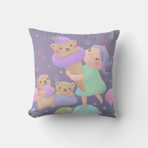 Cojín Decorativo Ilustracion helado de oso dulce
