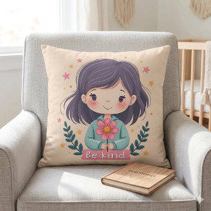 Cojín Decorativo Ilustración Kawaii "Sé Amable"