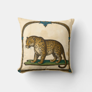 Cojín Decorativo Ilustracion leopardo medieval arte antiguo