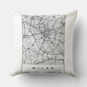 Cojín Decorativo Ilustracion Mapa de Milán