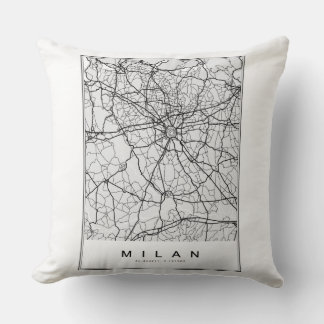 Cojín Decorativo Ilustracion Mapa de Milán