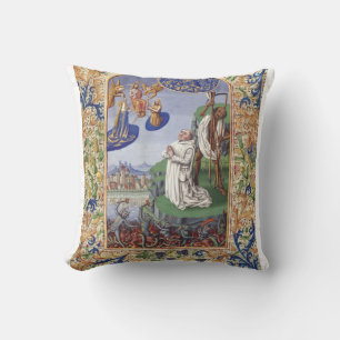 Cojín Decorativo Ilustración medieval de San Bernardo de Clairvaux
