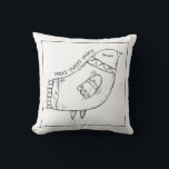 Cojín Decorativo Ilustracion Minimalista de arte folclórico<br><div class="desc">Dibujo minimalista de un pájaro con estilo de arte folclórico y lema "home tweet home" (tuiteo en casa).</div>