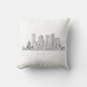 Cojín Decorativo Ilustración minimalista del horizonte de la ciudad