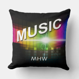 Cojín Decorativo Ilustracion musical personalizado monograma almoha