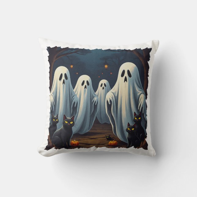 Cojín Decorativo Ilustracion nocturno inquieto (Anverso)