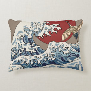 Cojín Decorativo Ilustracion ondulado japonés tradicional C