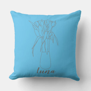 Cojín Decorativo Ilustracion Original De Tulip Line Moderna Para El